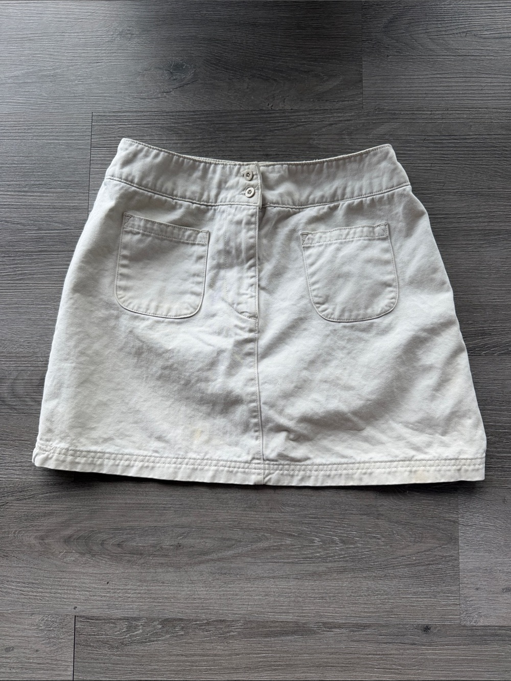 American Eagle Outfitters Vintage Khaki Cream A-Line Mini Skirt Y2K